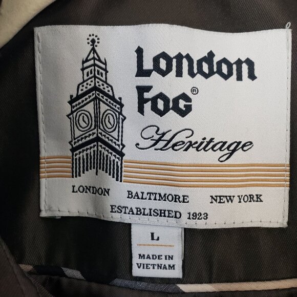 London Fog Metallic Bronze Tie Waist Trench Coat Size M/L - Picture 3 of 9